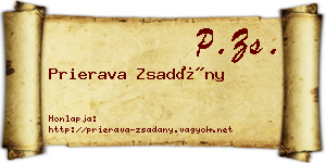 Prierava Zsadány névjegykártya